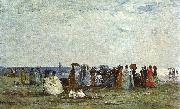 Eugene Boudin Bathers on the Beach at Trouville oil on canvas
